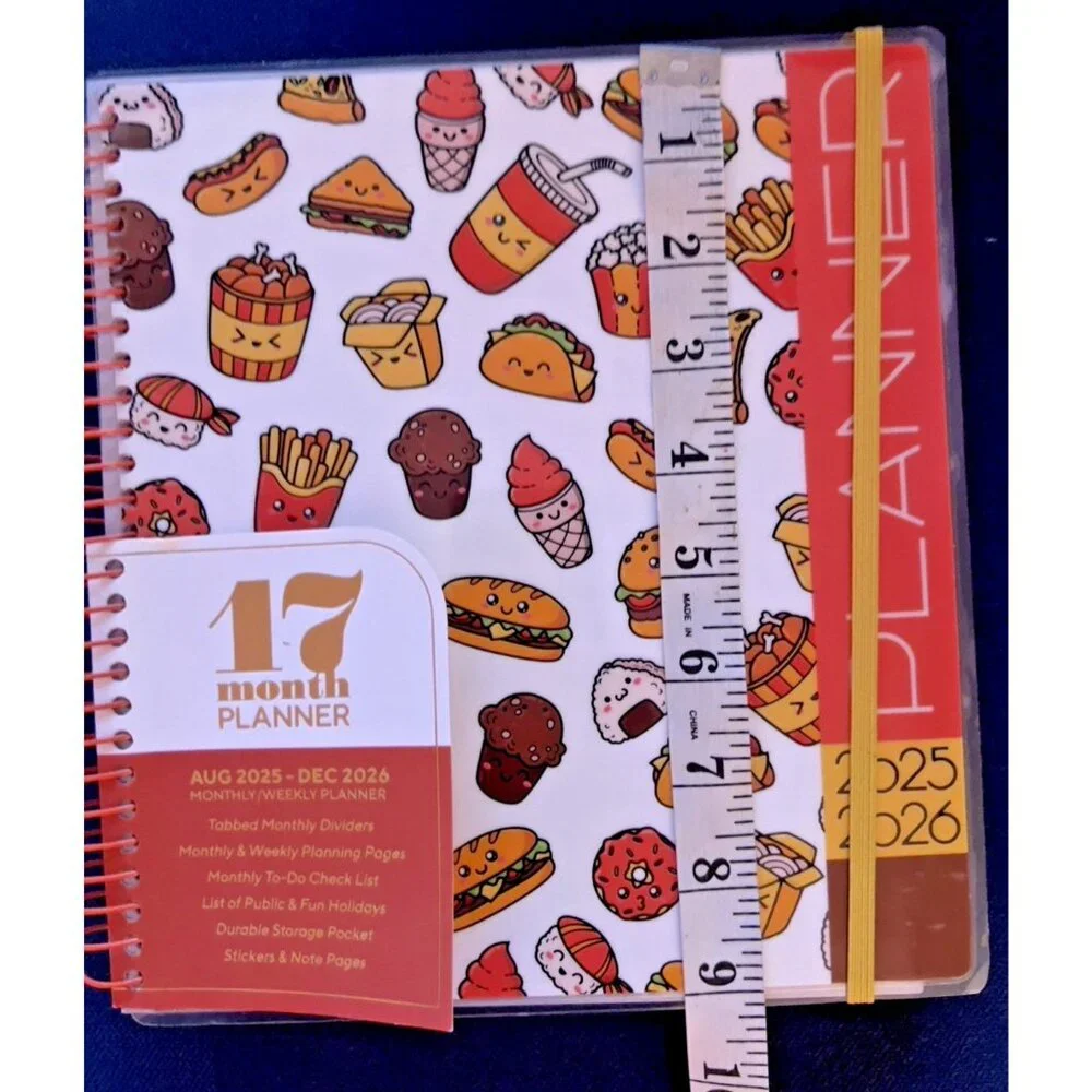 2026 Planner FAST FOODIE Day Weekly Month Planning Note Page Gift